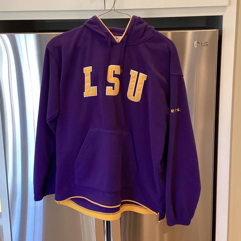 Columbia Purple Fleece Hoodie with Gold Trim
